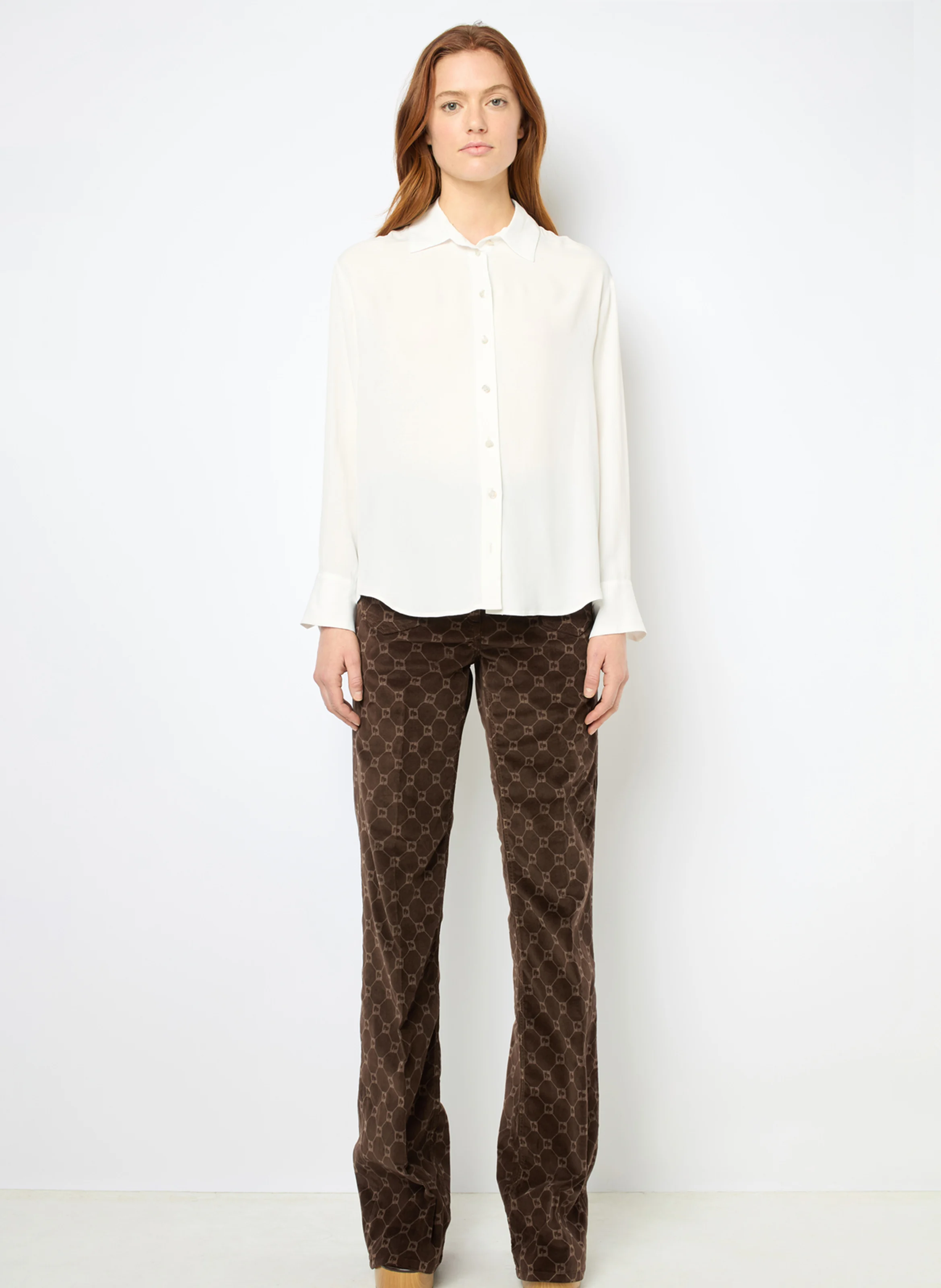 BEATA - Chemise droite col classique | Blanc