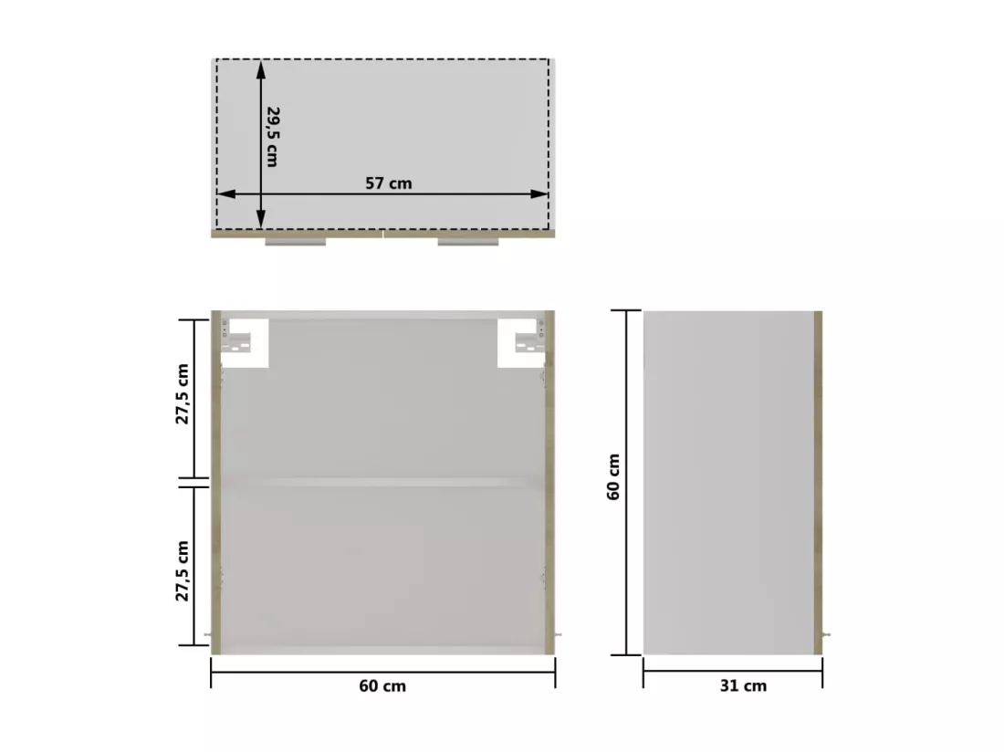 Armoire en verre suspendue 