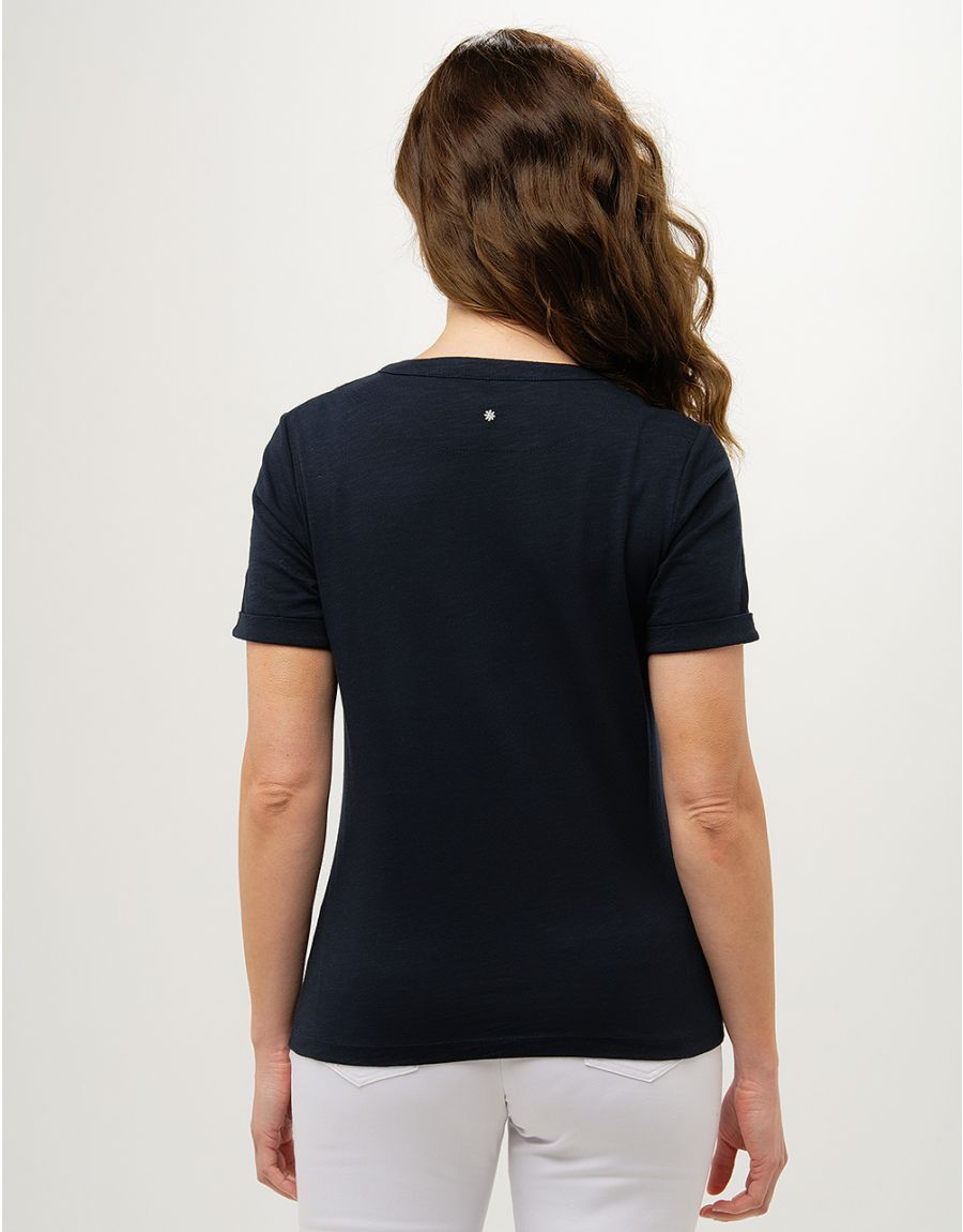 T-shirt bleu coton modal
