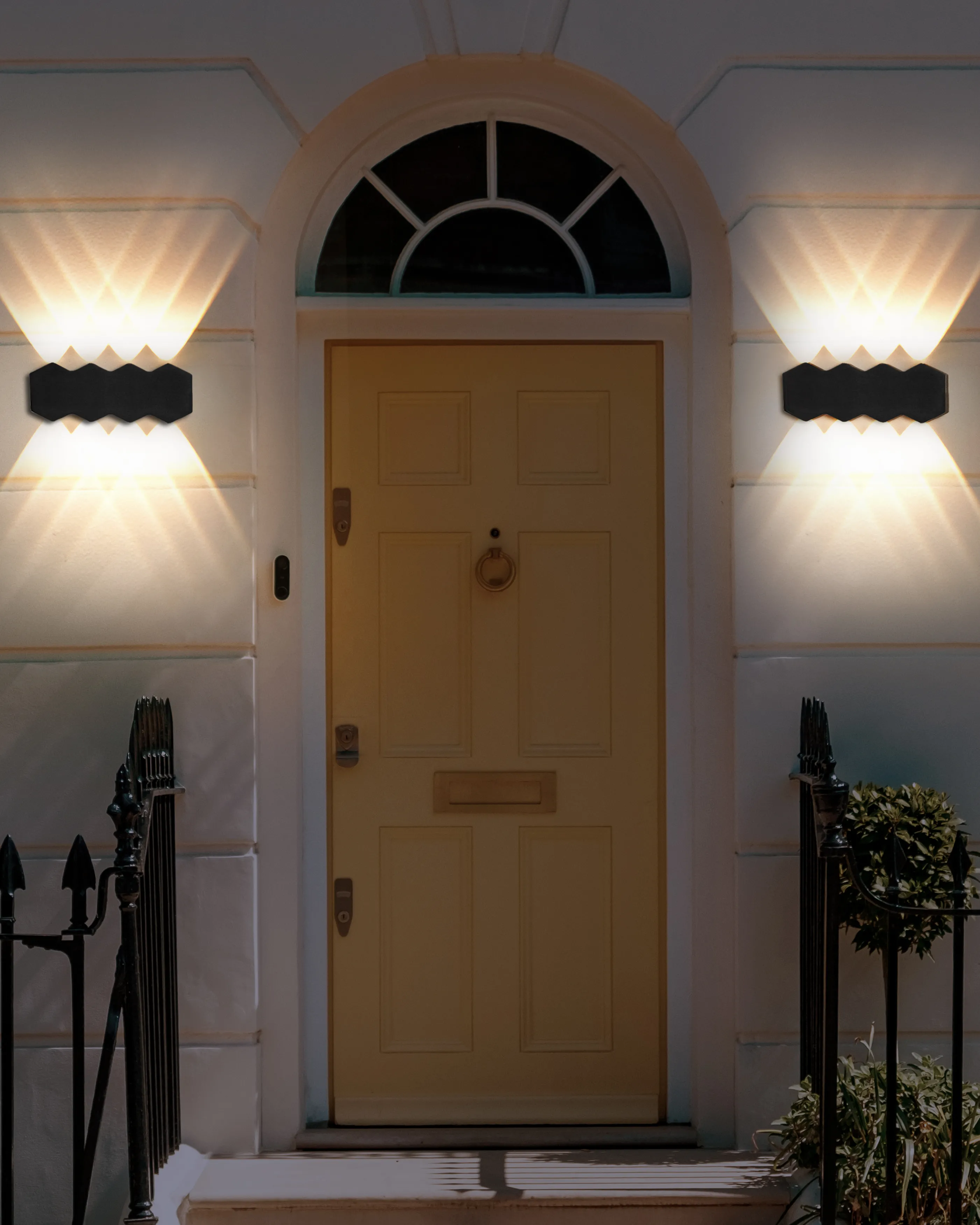 Set van 2 LED wandlampen voor buiten WELDON Zwart