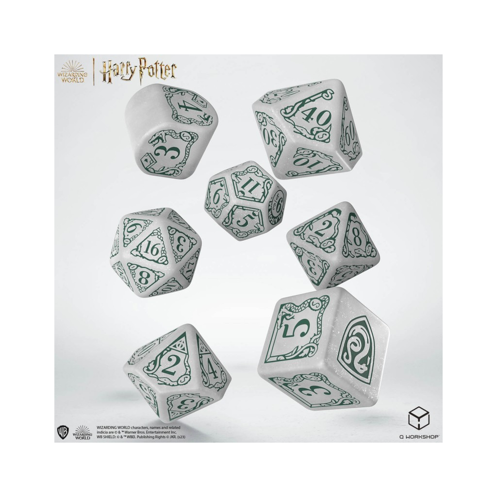 Set de dés Harry Potter - Serpentard Blanc
