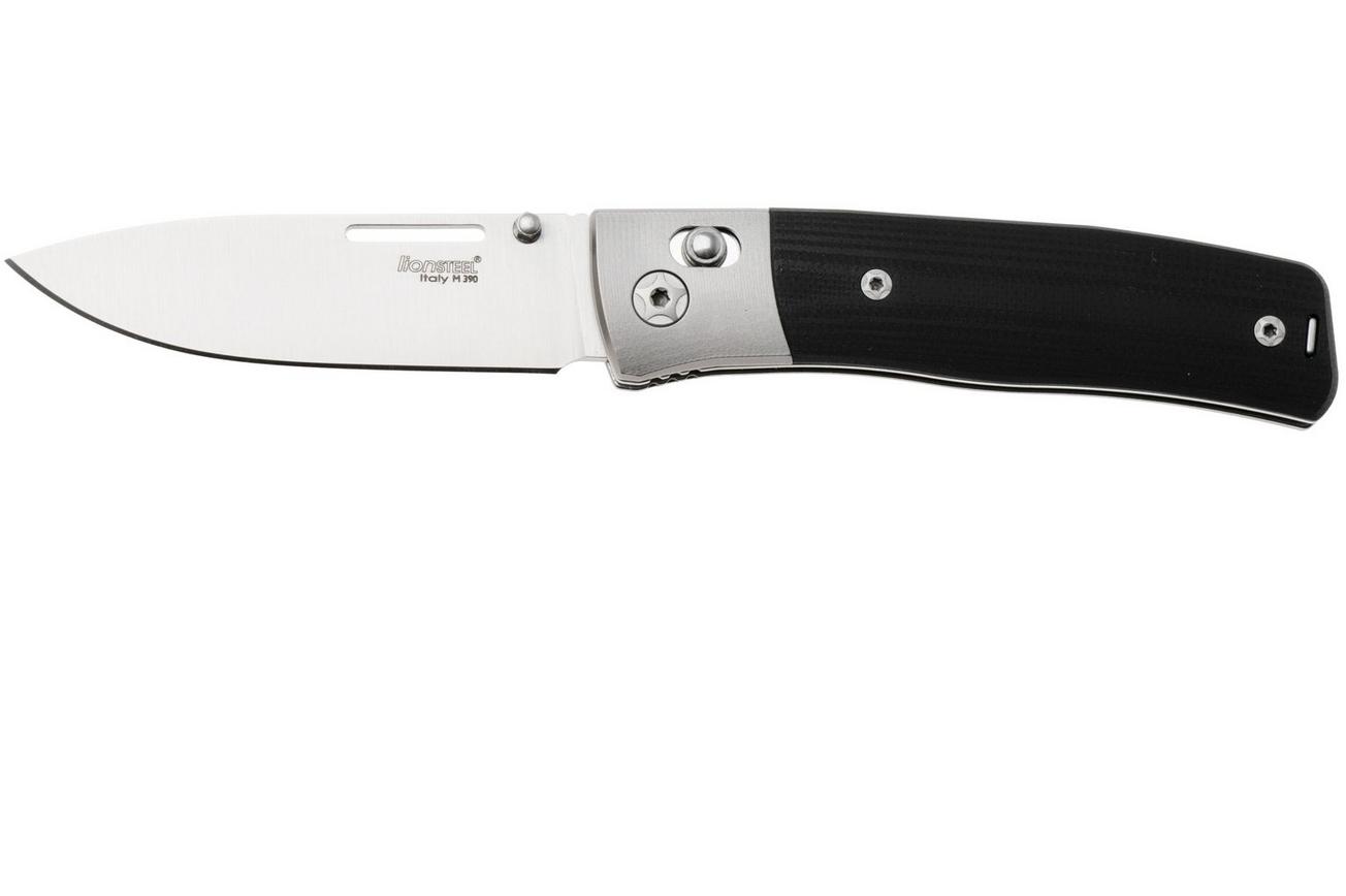 LionSteel NiNi NN2 GBK M390 Satin, Titanium Bolsters, Black G10, zakmes, Gianni Pauletta design