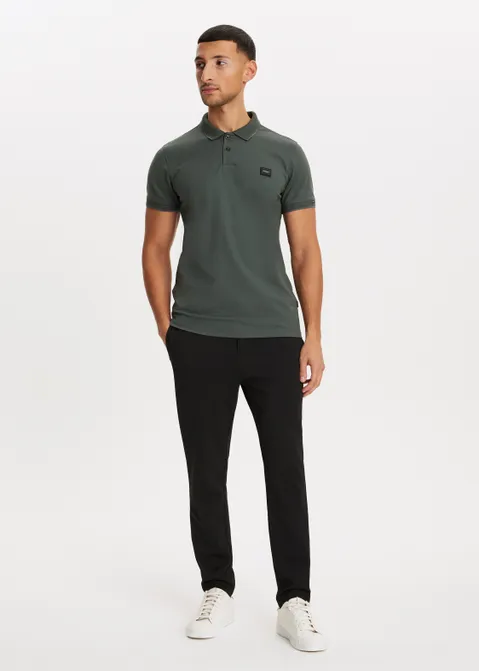 Polo met badge logo groen (GRN.G)