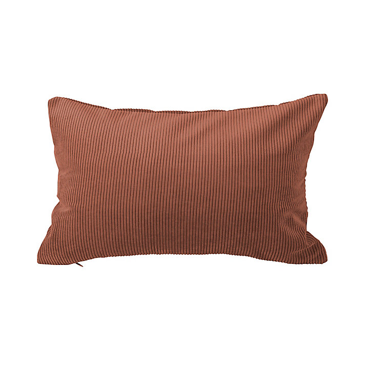 Coussin effet velours GoodHome Carrington 30 x 50 cm marron