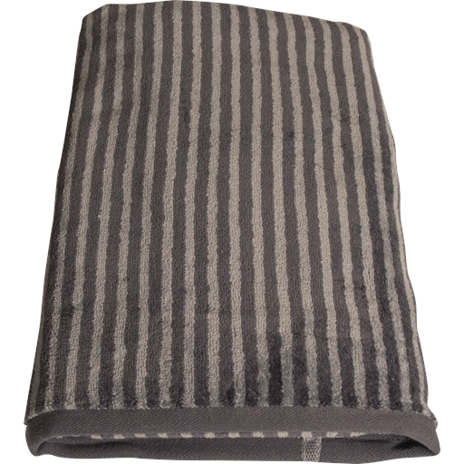 OMHU Frotté Stripe Håndklæde, Grey, 50x100 cm