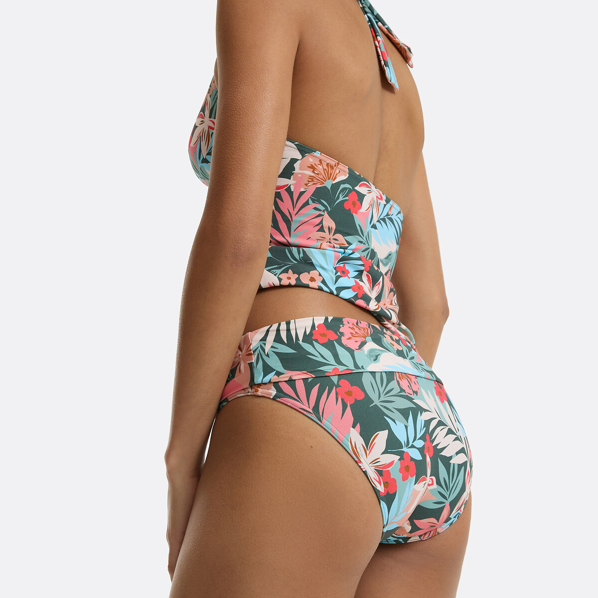 ANNE WEYBURN<br>Calcinha de biquíni com parte superior dobrável e estampa floral