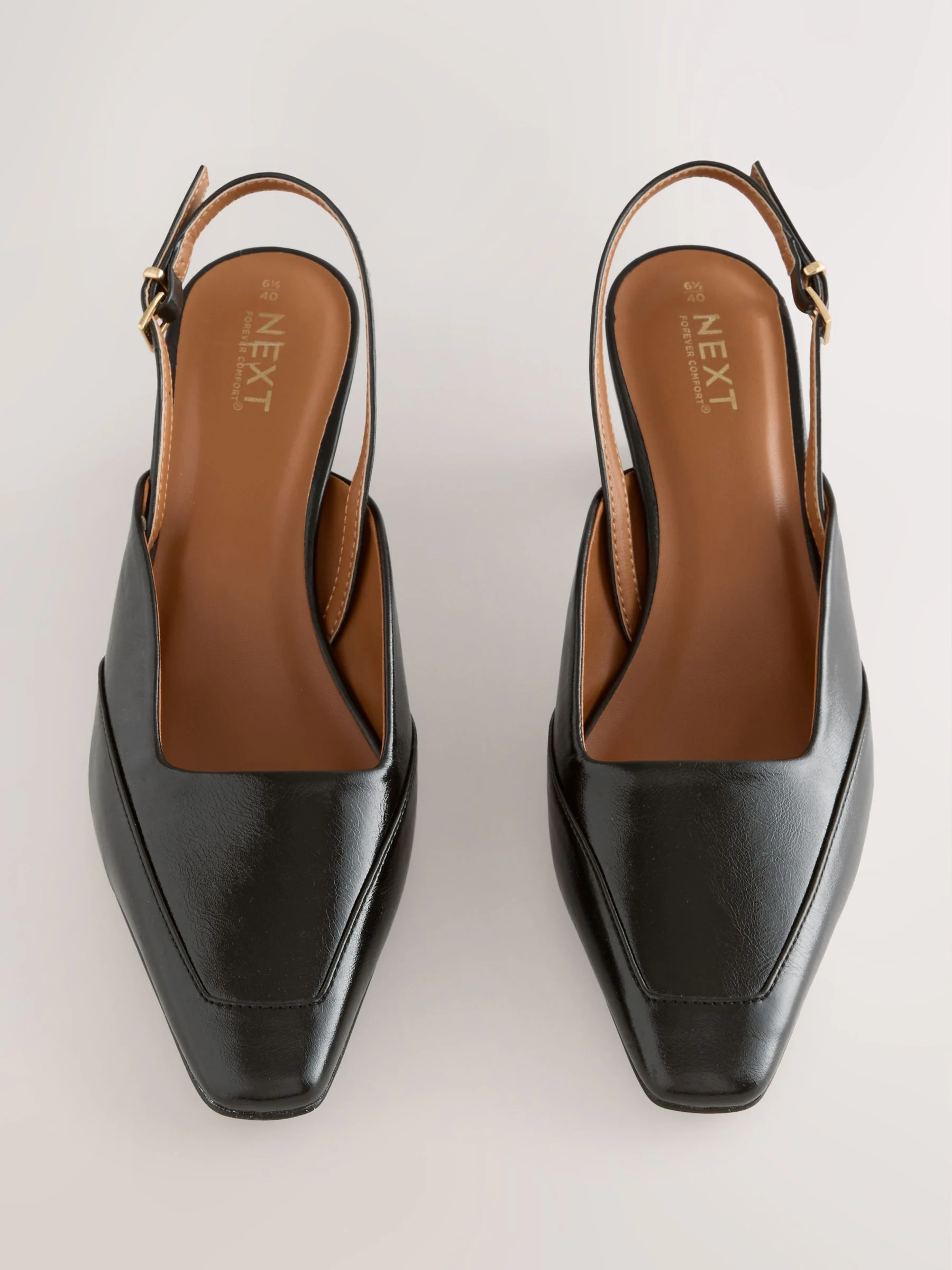 Zwart - Forever Comfort® Square Toe Slingback Heels