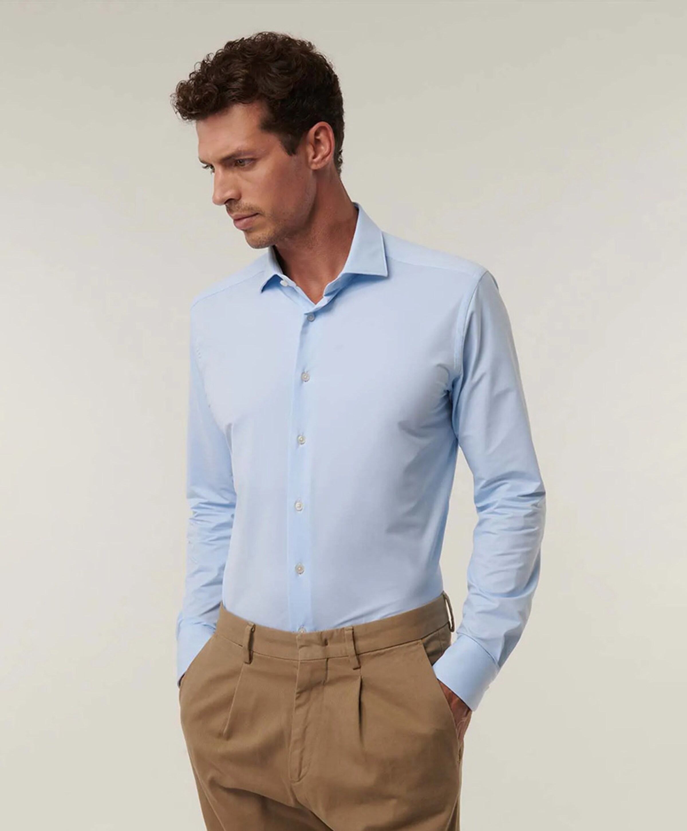 Xacus Heren overhemd lange mouw blauw