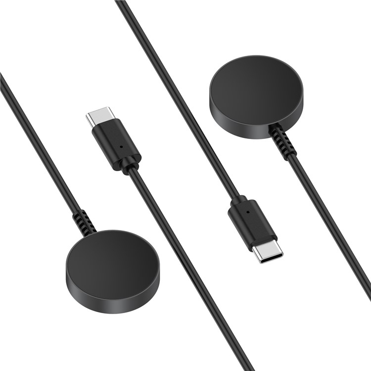 (1m) USB C auf Samsung Galaxy Watch 6 / 6 Classic / 5 / 5 Pro / 4 / 4 Classic / Active 2 / 1 Magnetisches Ladekabel - Schwarz