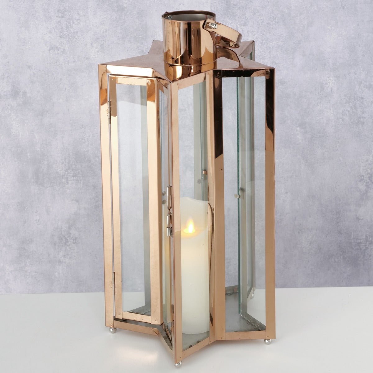 Boltze lantaarn Estrella lichtgoud 22 x 22 x 41,5 cm