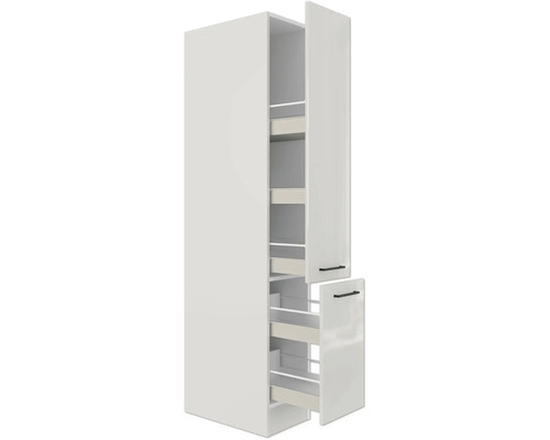 Flex Well Apothekerskast Lund BxDxH 30 x 57 x 200 cm lichtgrijs glanzend gedemonteerd