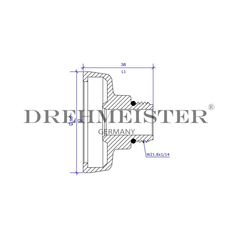DREHMEISTER DISH Tankadapter Ø22mm (1 ¾' x W 21,8)