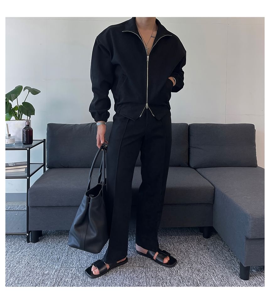 Okwano - Effen jack met rits / Rechte broek met gemiddelde taillehoogte