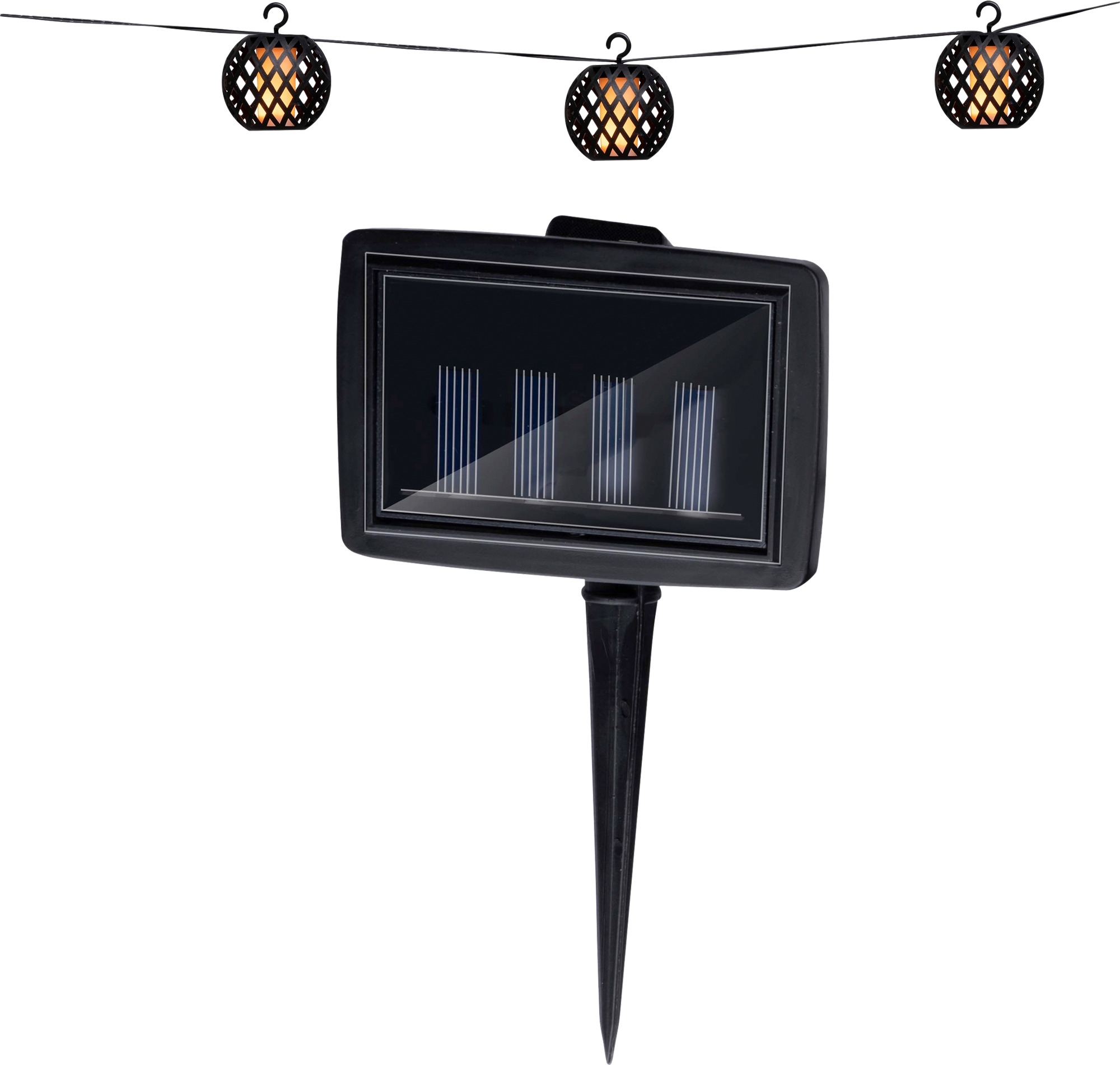 Grundig Lichterkette solarbetrieben 1,8 Meter mit 8 LED-Glühbirnen