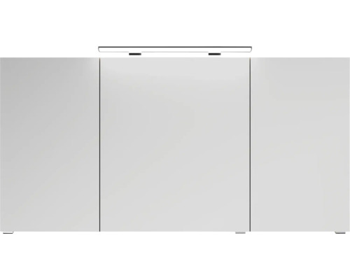 3-delige badkamermeubelset Pelipal xpressline 4010 BxHxD 144 x 200 x 49,5 cm, frontkleur eiken ribbeck, met keramische wastafel in wit en keramische wastafel, wastafelmeubel, spiegelkast met LED-verlichting, greep chroom hoogglans 4010.1400169 401014