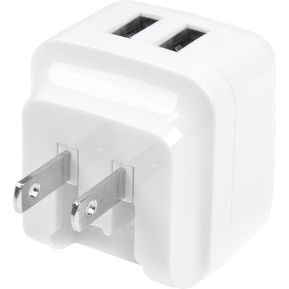 StarTech.com Chargeur mural USB à 2 ports - Haute puissance 17W / 3,4A - Chargeur de voyage international - Blanc