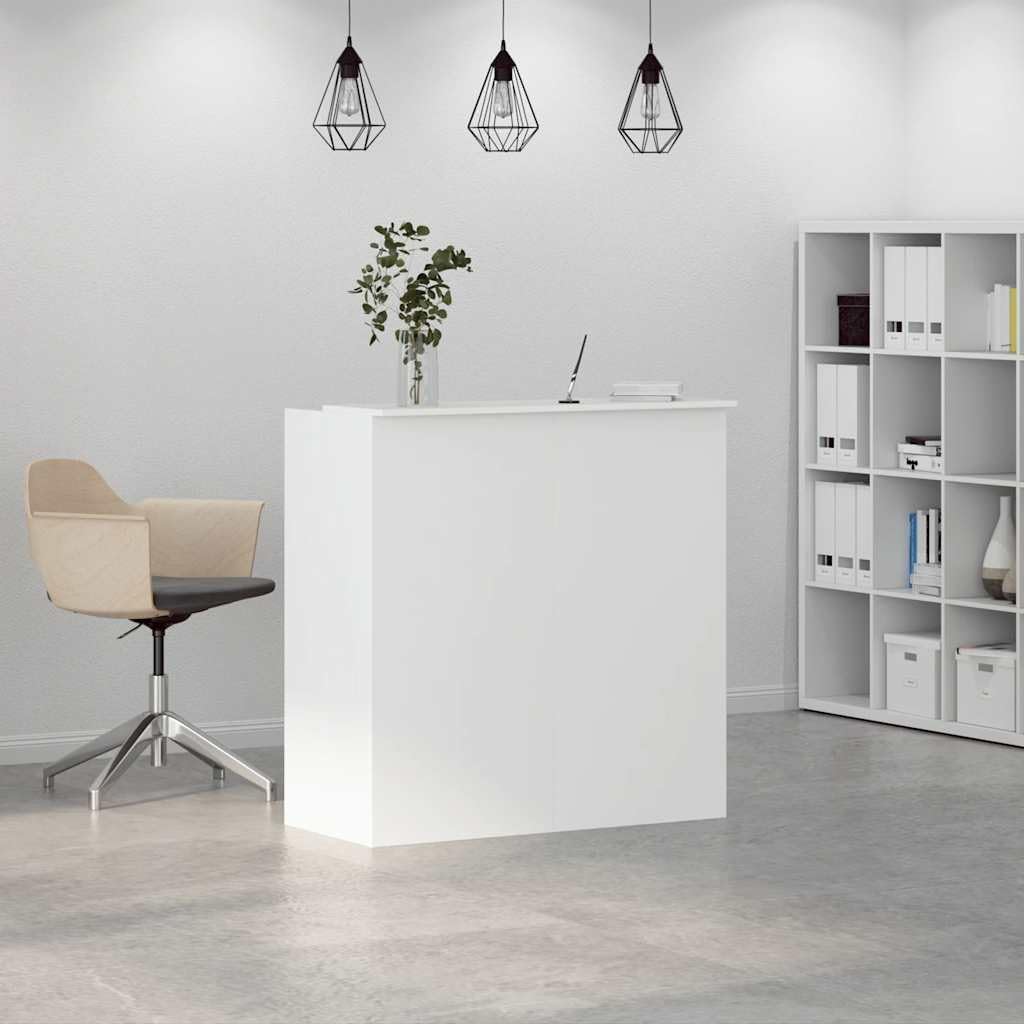 Refined Empfangstheke Salon Kassentheke Empfangstisch Büro Empfangstresen Weiß 100 x 50 x 103,5 cm Holzwerkstoff
