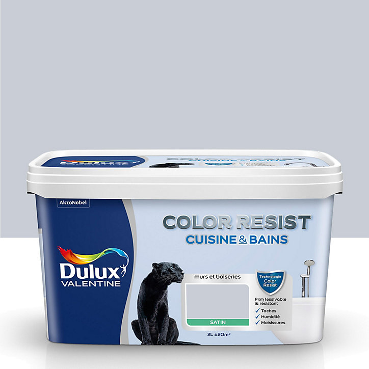 Peinture cuisine et salle de bains Dulux Valentine Color Resist hammam satin 2L