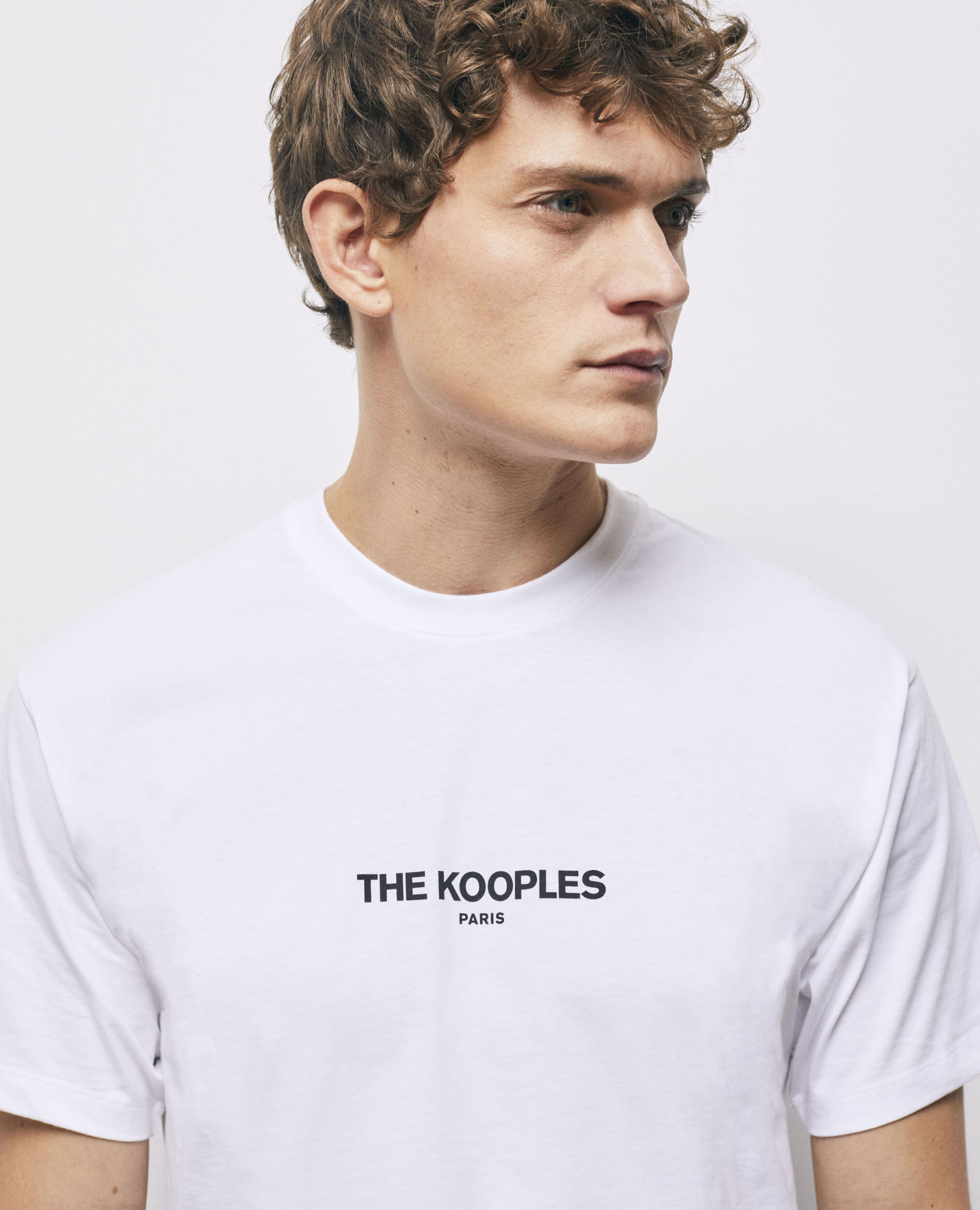 T-shirt blanc coton à logo The Kooples