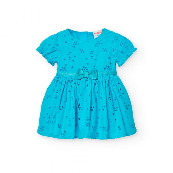 Boboli Vestido Batiste Embroidered Turquoise 6 Anos