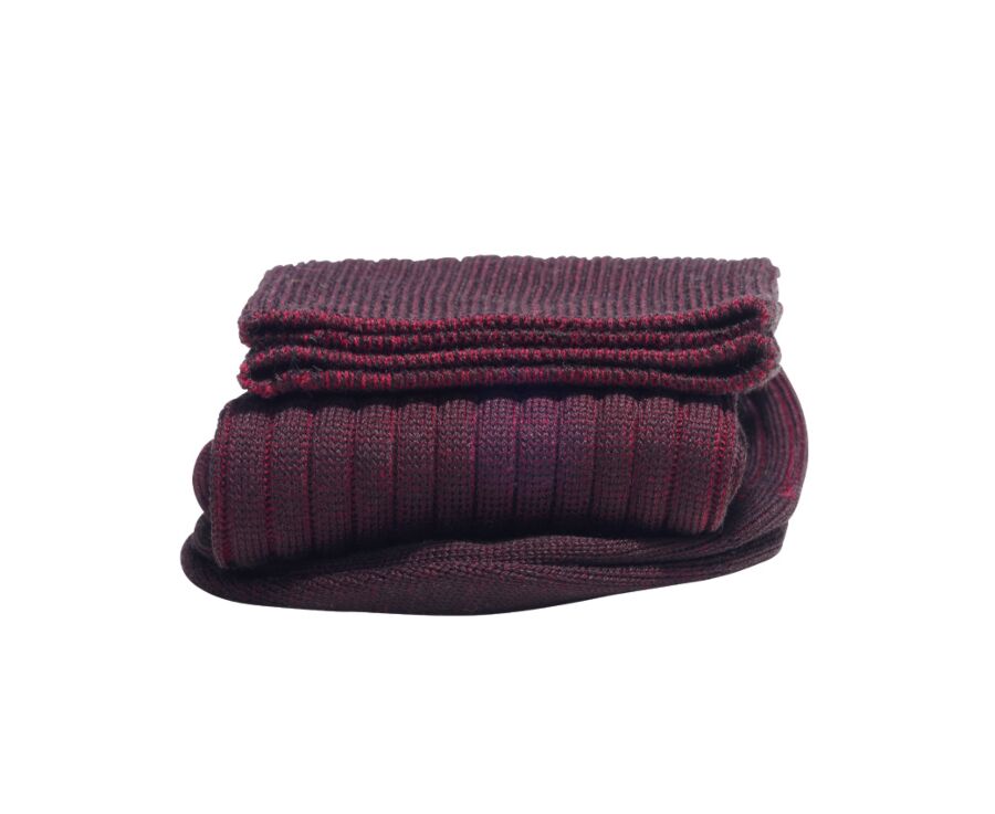 Chaussettes ville homme fil d’Écosse Marron et Rouge