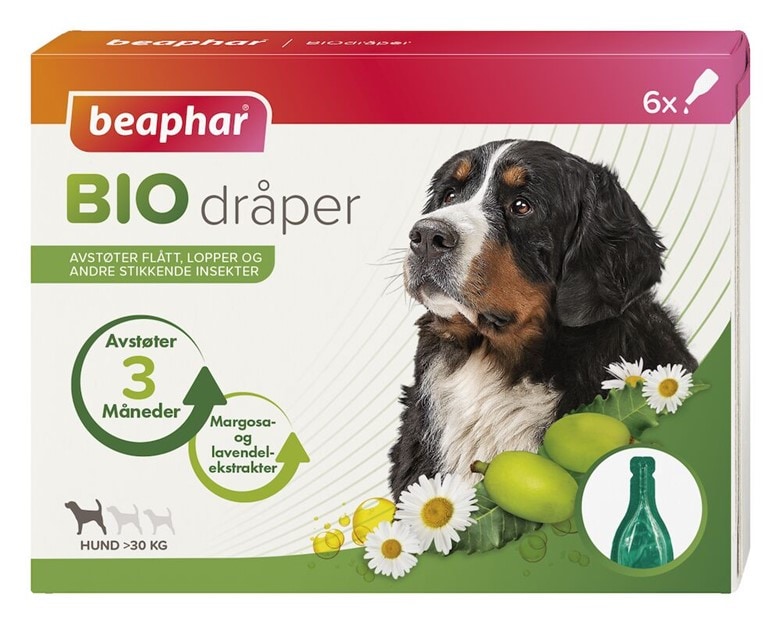 Beaphar Biodråper Spot-On Flått Avstøter Stor Hund<br>Flåttmiddel til stor hund