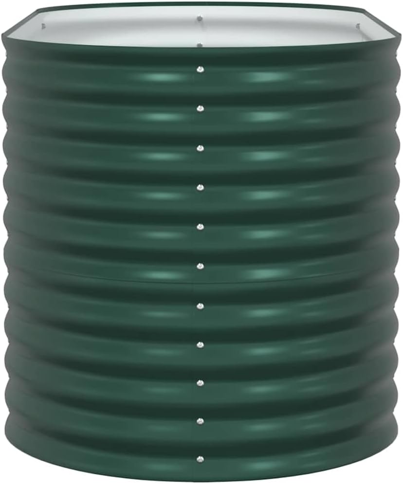 vidaXL Garten-Hochbeet Grün 160 x 80 x 81 cm Stahl, Stylischer Stahlblumenkübel, modernes Garten-Deko, minimalistische Hochbeet, robuster Outdoor-Gartenartikel für Terrassen