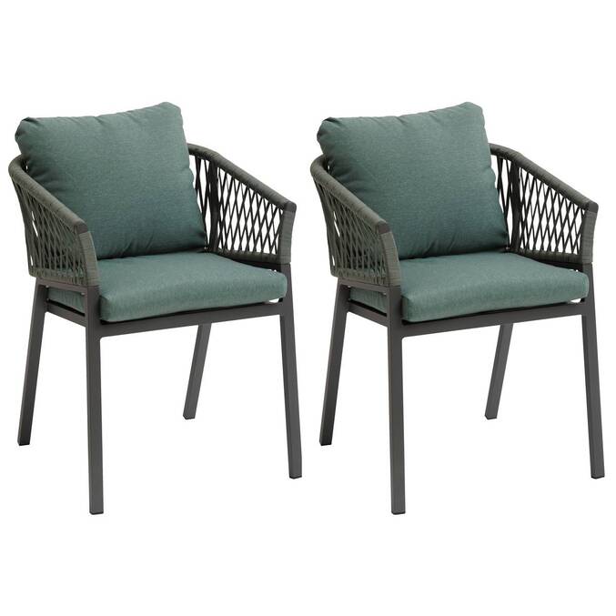 Lot de 2 fauteuils de jardin ORIENGO Olive & Graphite