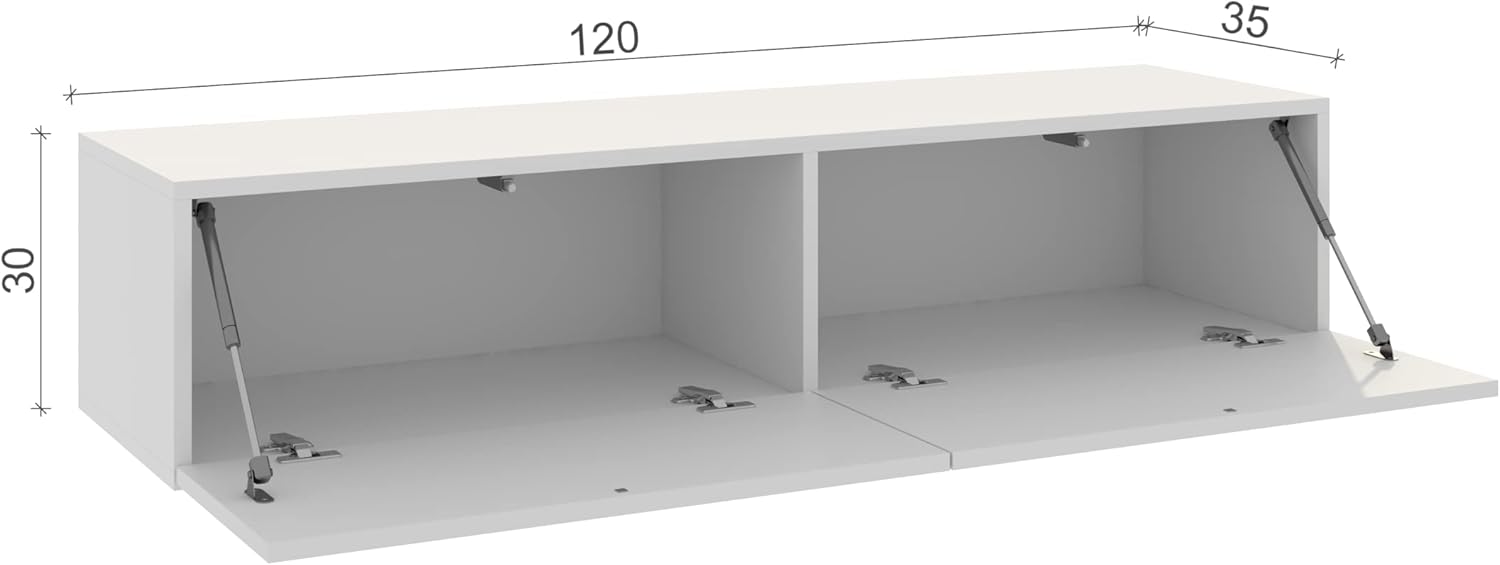 4housedesign® TV Board Lowboard Hängend | Fernsehschrank tv Sideboard Wohnzimmer | Lowboard Wohnzimmer fernsehregal tv Board Hängend tv Shrank tv 55 Zoll - TV Lowboard Schwarz Mat 120cm