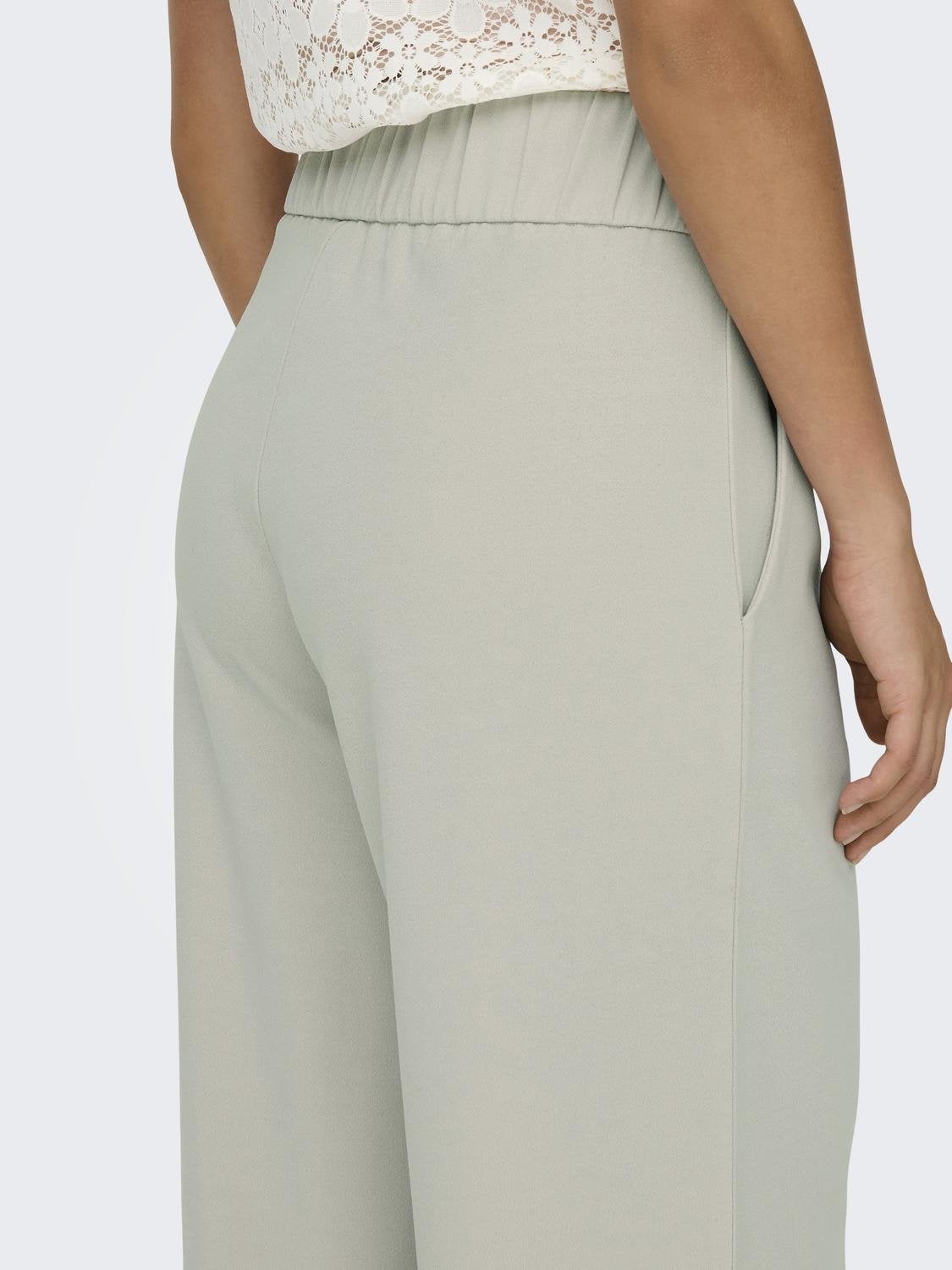 JDYGEGGO Hohe Taille Normal geschnitten Klassische Hose Chateau Gray
