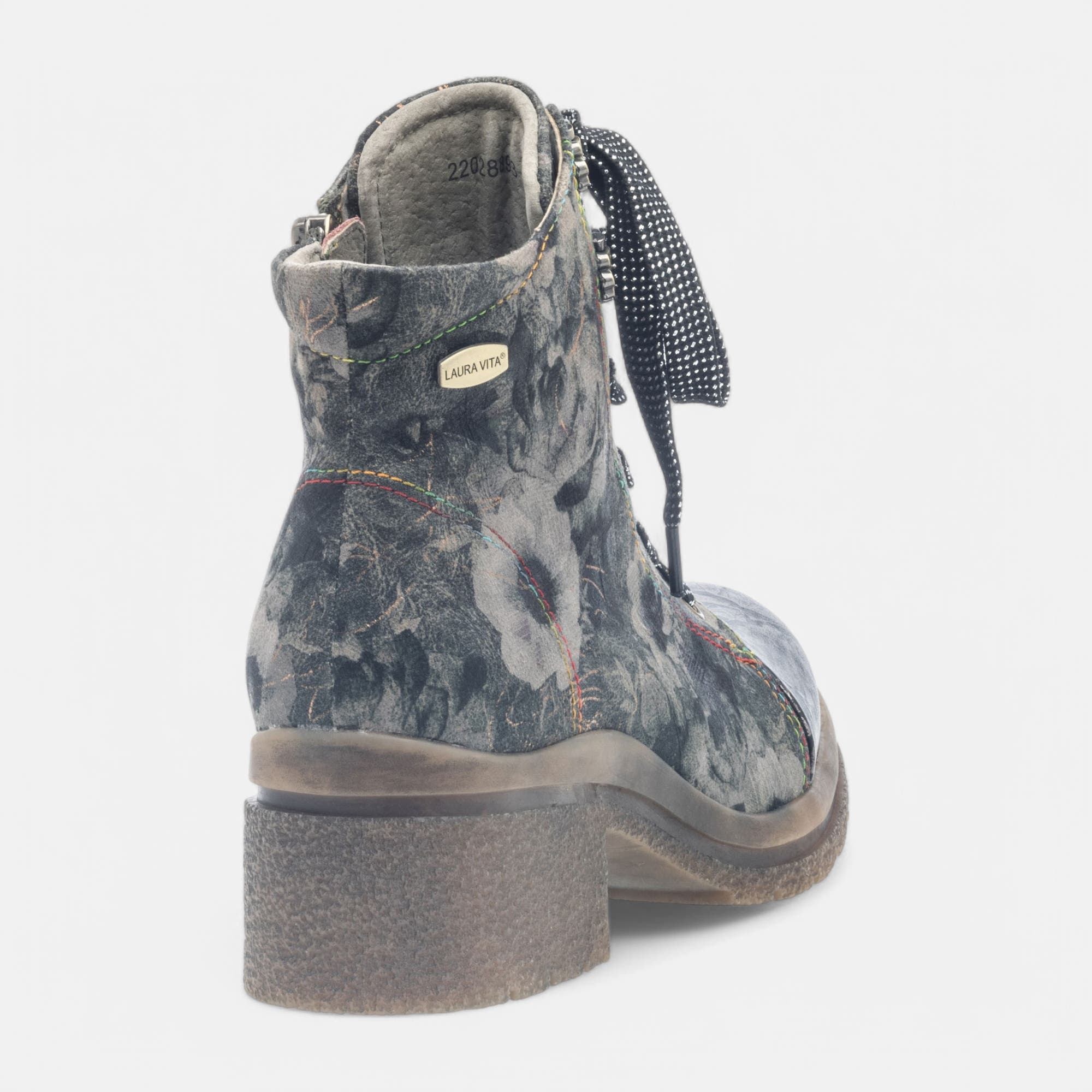 Bottines à lacets à talon Femme kaki