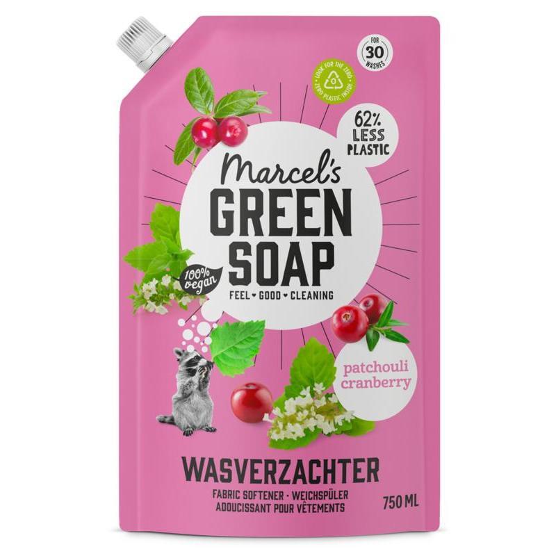 Marcel’s Green Soap Wasverzachter Patchouli & Cranberry Navulling (750 ml)