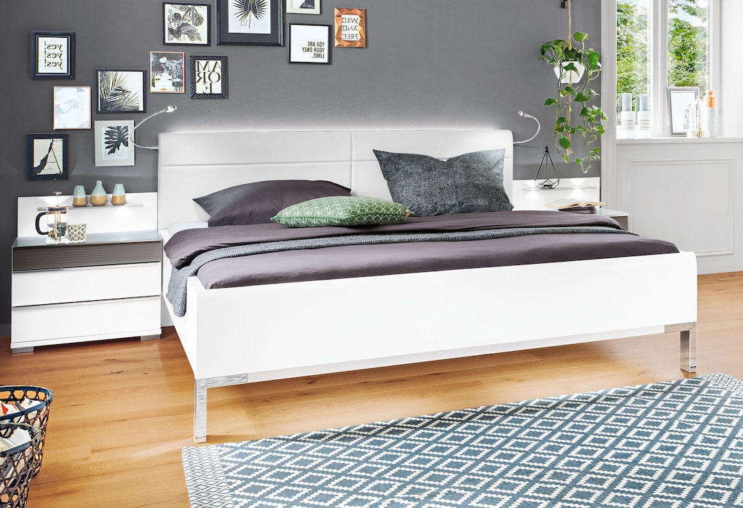 MONDO Futonbett CASSANO PLUS 180 x 200 cm Holznachbildung weiß