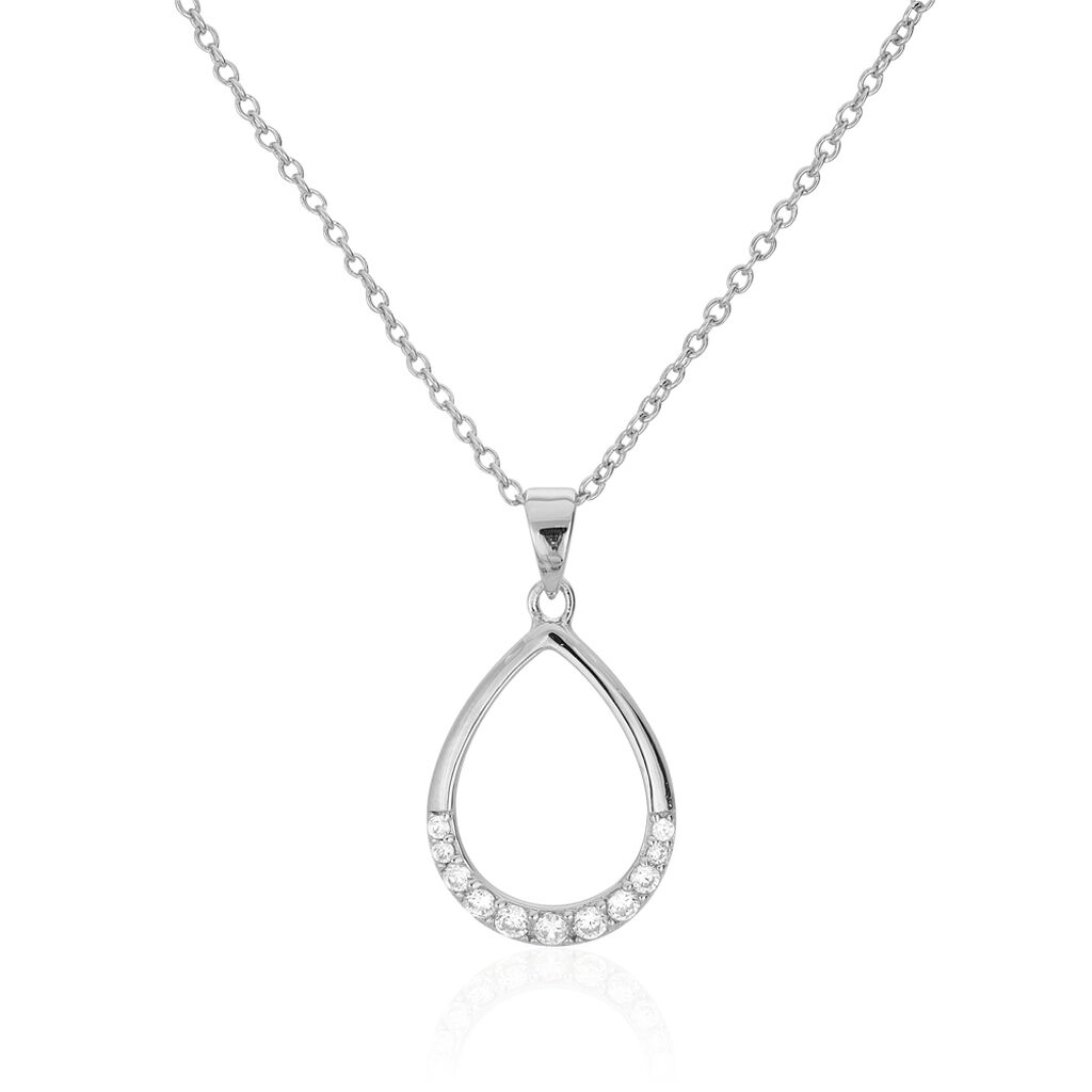 Collier Magdelene Argent Blanc Oxyde De Zirconium