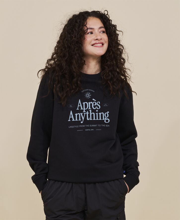 Cartel Copenhagen Aprés Anything Statement Crewneck - Nero Sort