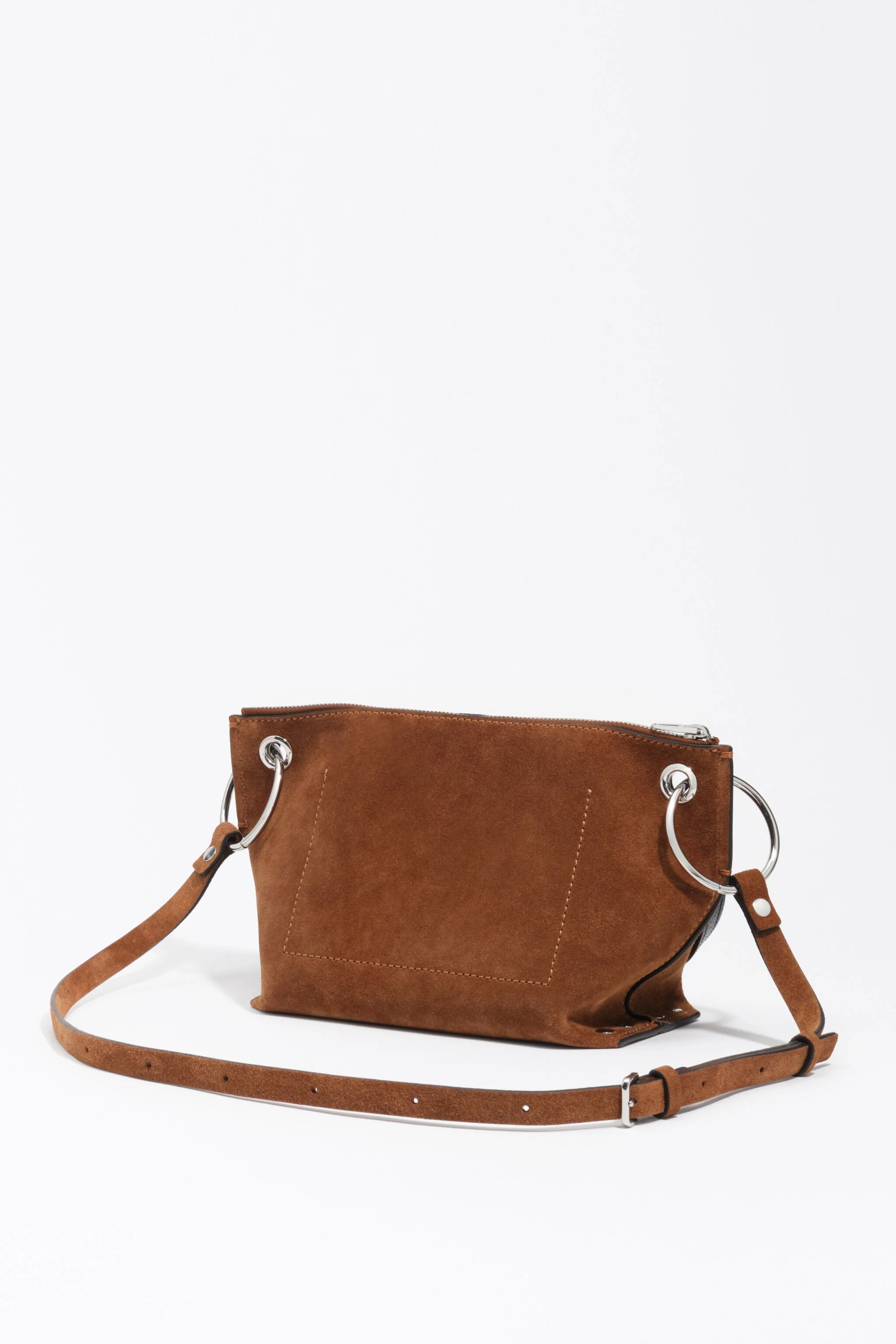 Bolsa Trapecio média em camurça cor tabaco
