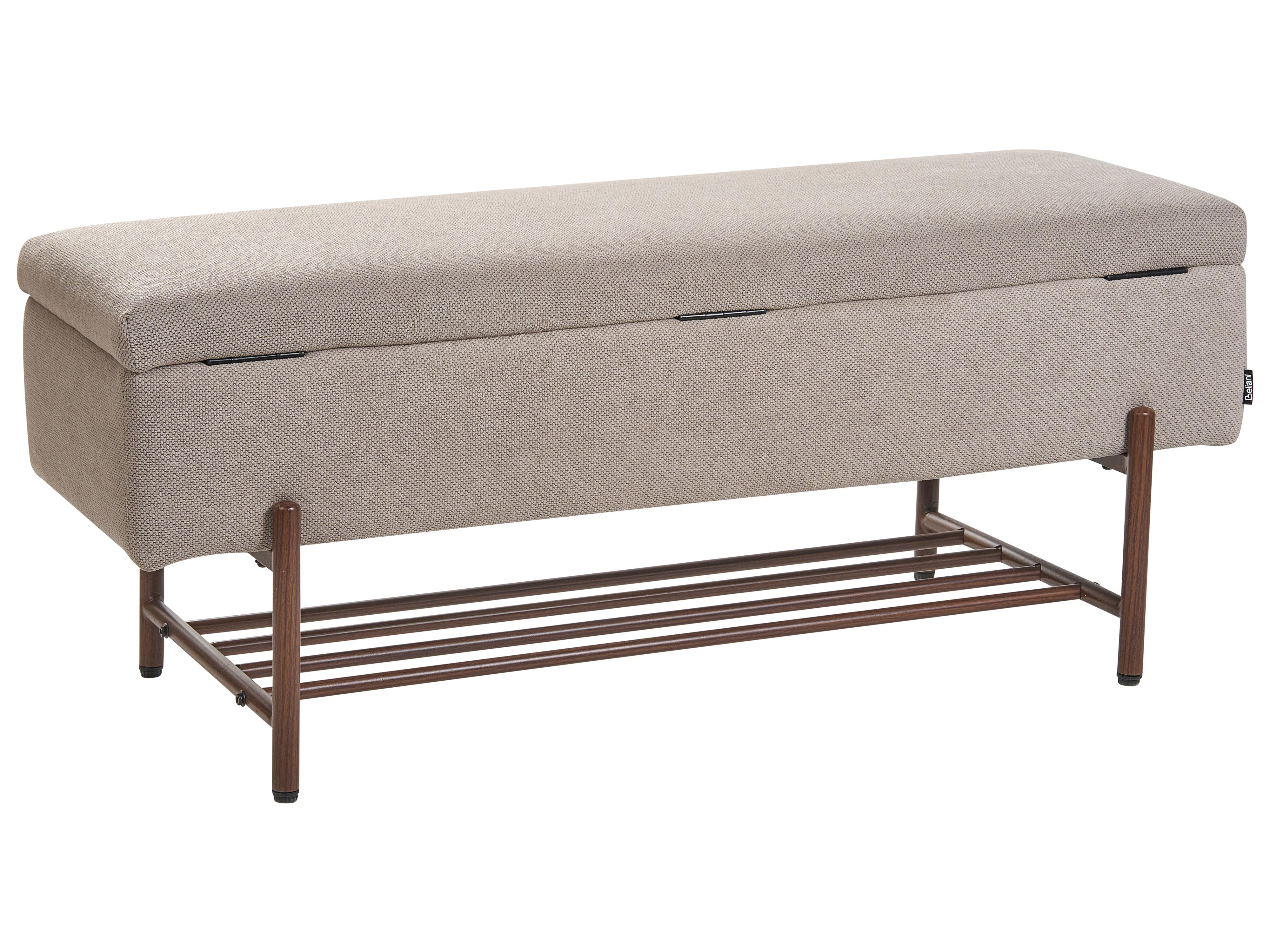 Schoenenbankje VAIL Stof 115 cm 40 cm met opbergruimte Taupe