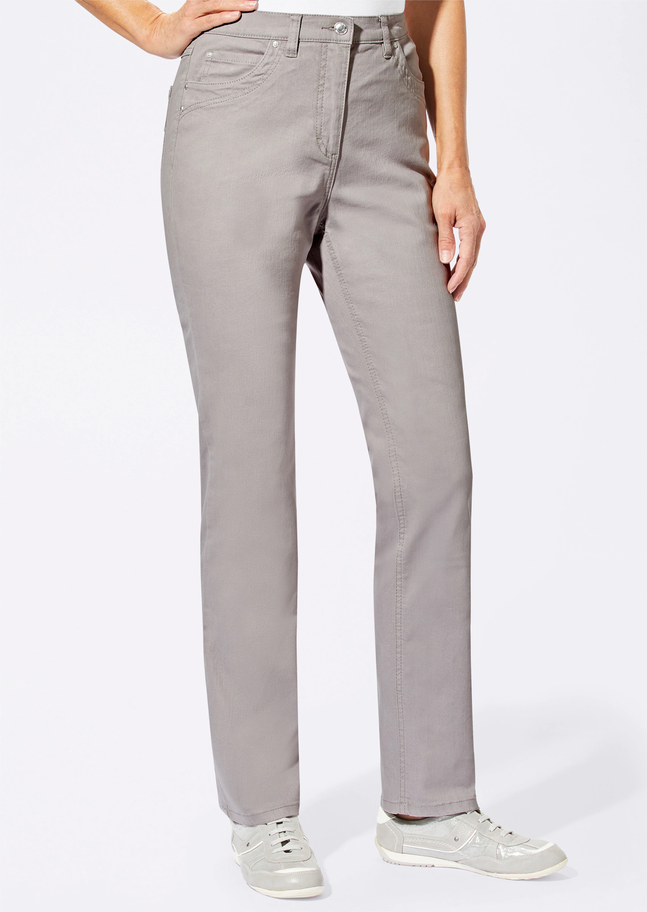 Stretch-Jeans in grau
