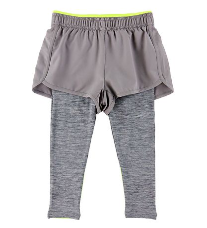 Stella McCartney Kids Leggings - Gråmeleret m. Neongul
