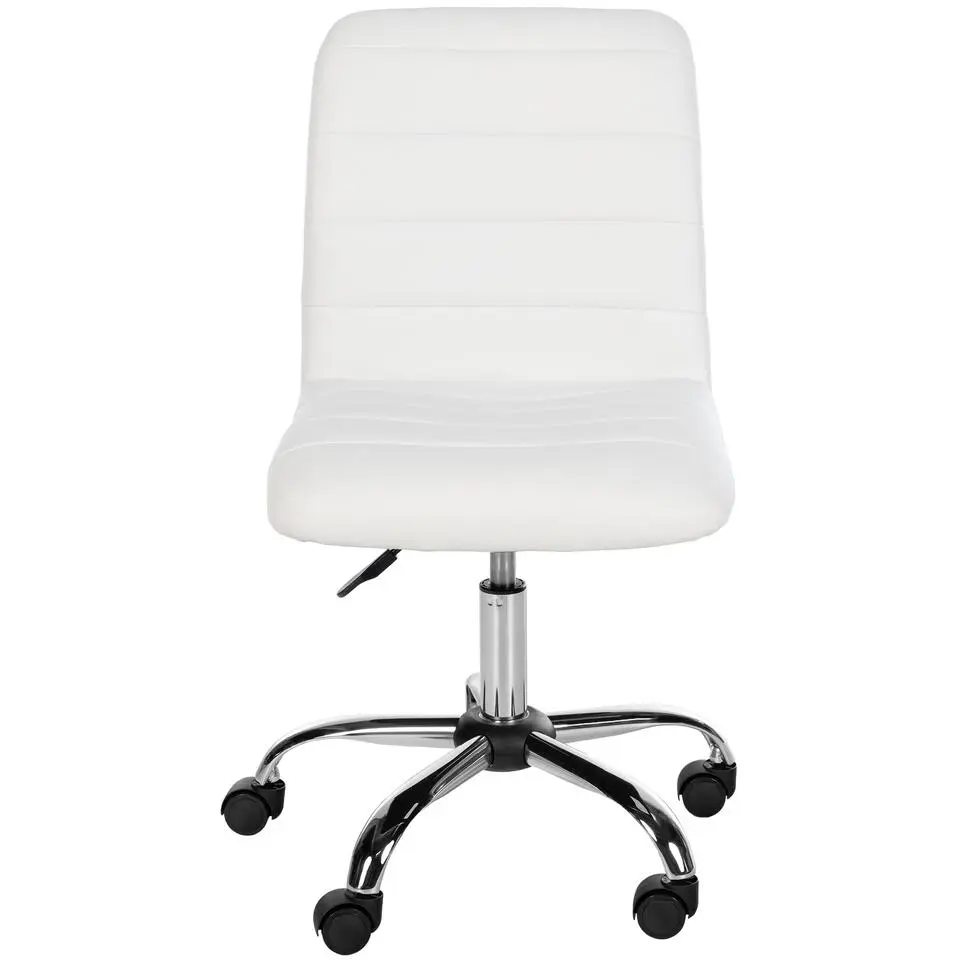 CLP Bureaustoel Redding chroom Frame - Kunstleer - wit