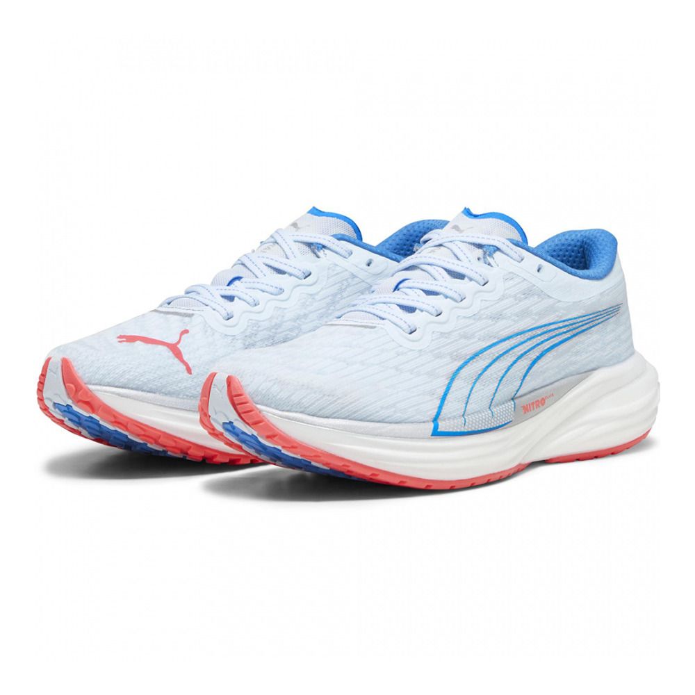 Puma DEVIATE NITRO 2 - Chaussures running Femme icy blue/fire orchid