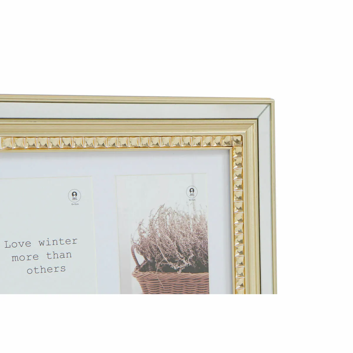 DKD Home Decor Cadre photo Verre polystyrène - Doré Argenté