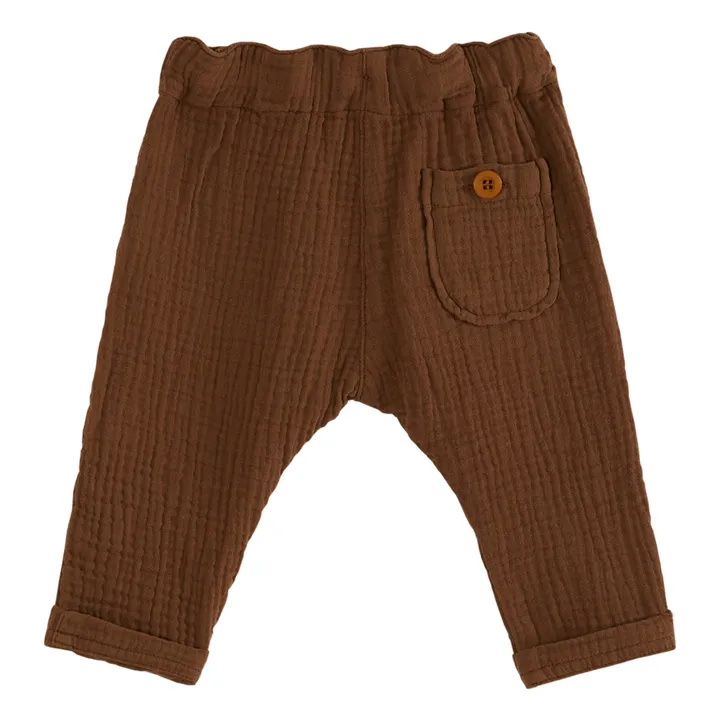 Emile et Ida Pantalon Gaze de Coton | Chocolat