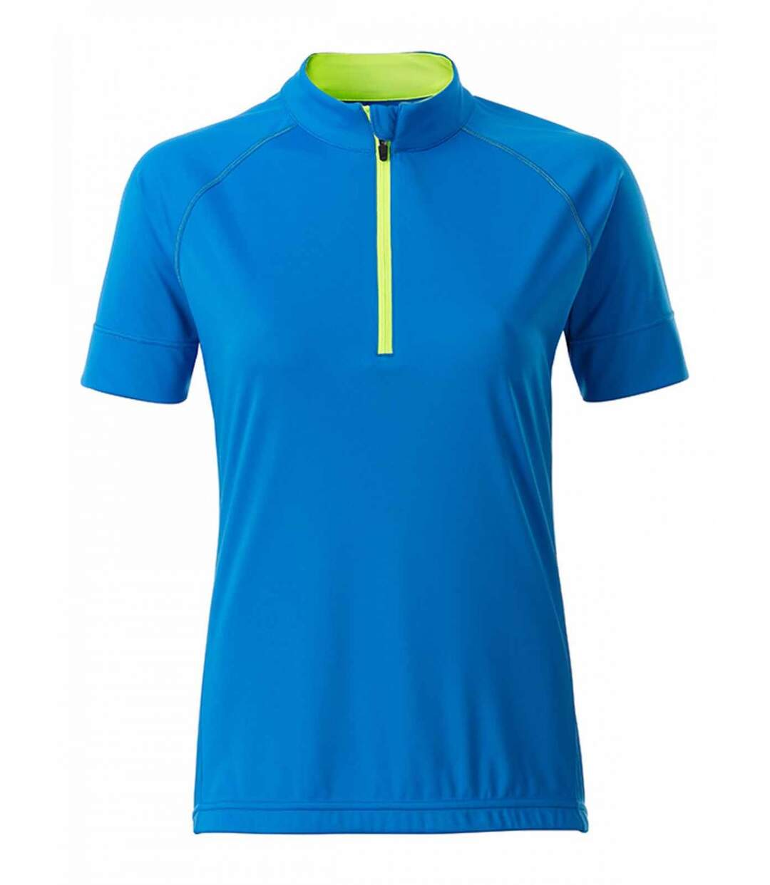 maillot cycliste demi zip - FEMME - JN513 - bleu vif