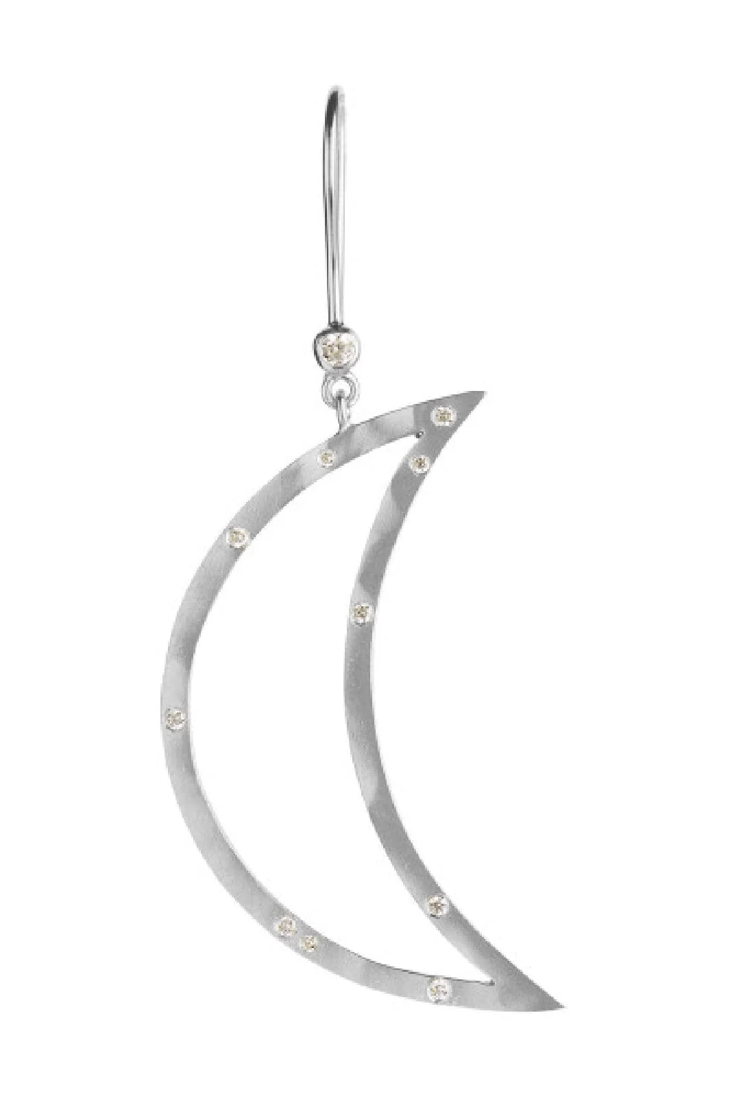 Stine A Big Bella Moon With Stones Earring Silver