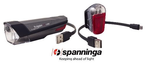 ECLAIRAGE VELO KIT TRIGON 25 AV   PYRO AR CHARGE USB.
