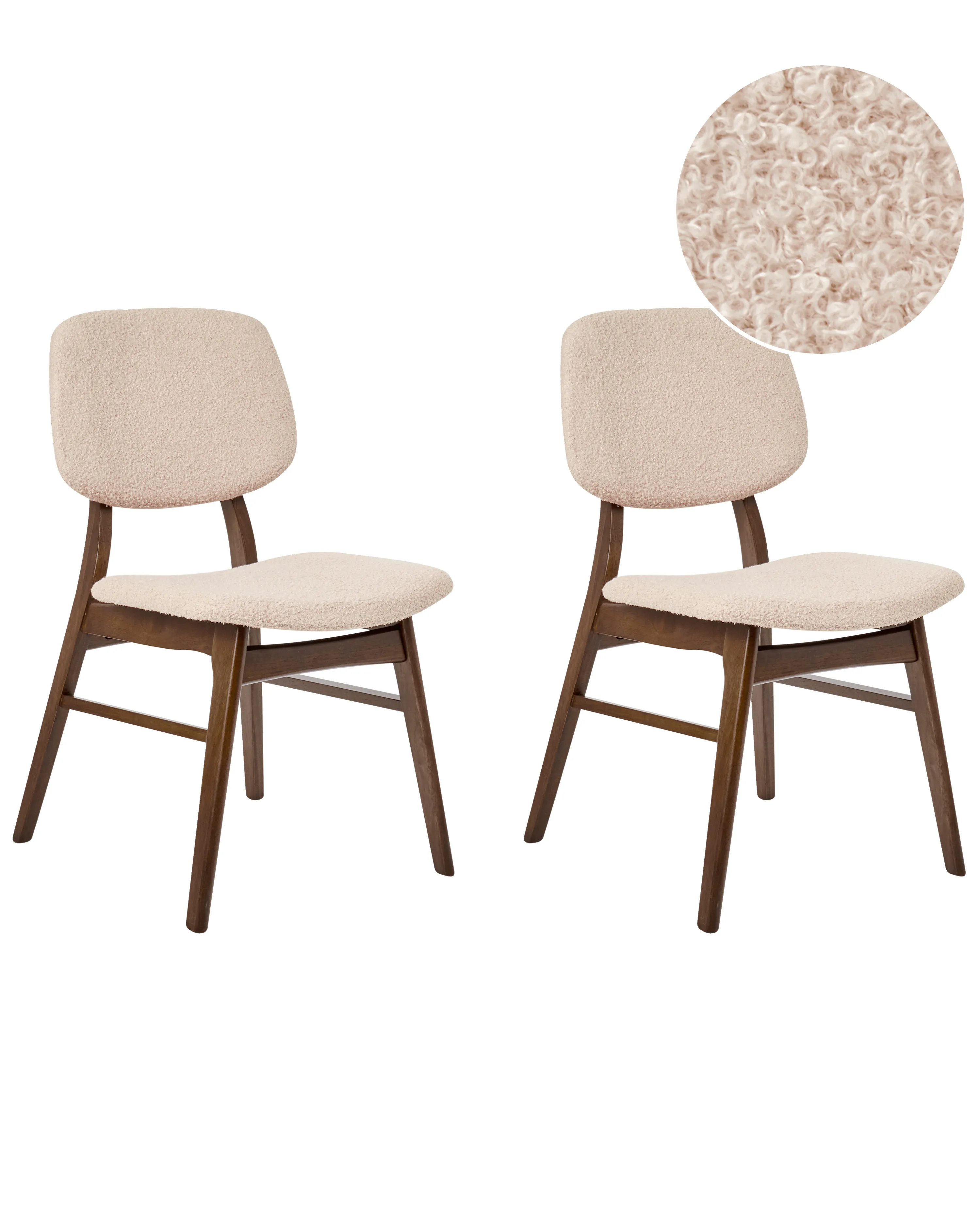 Set van 2 eetkamerstoelen ELAINE Donkerbruin/beige