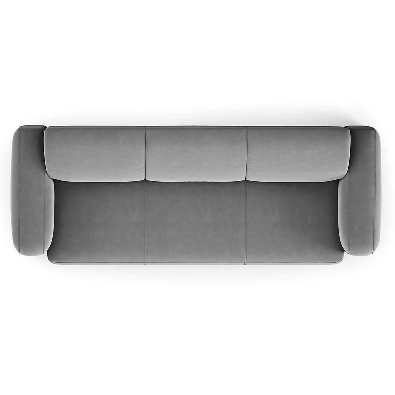 Mazzini Sofas Canapé Velours Jasmin 3 Places gris - 235x95x72 cm