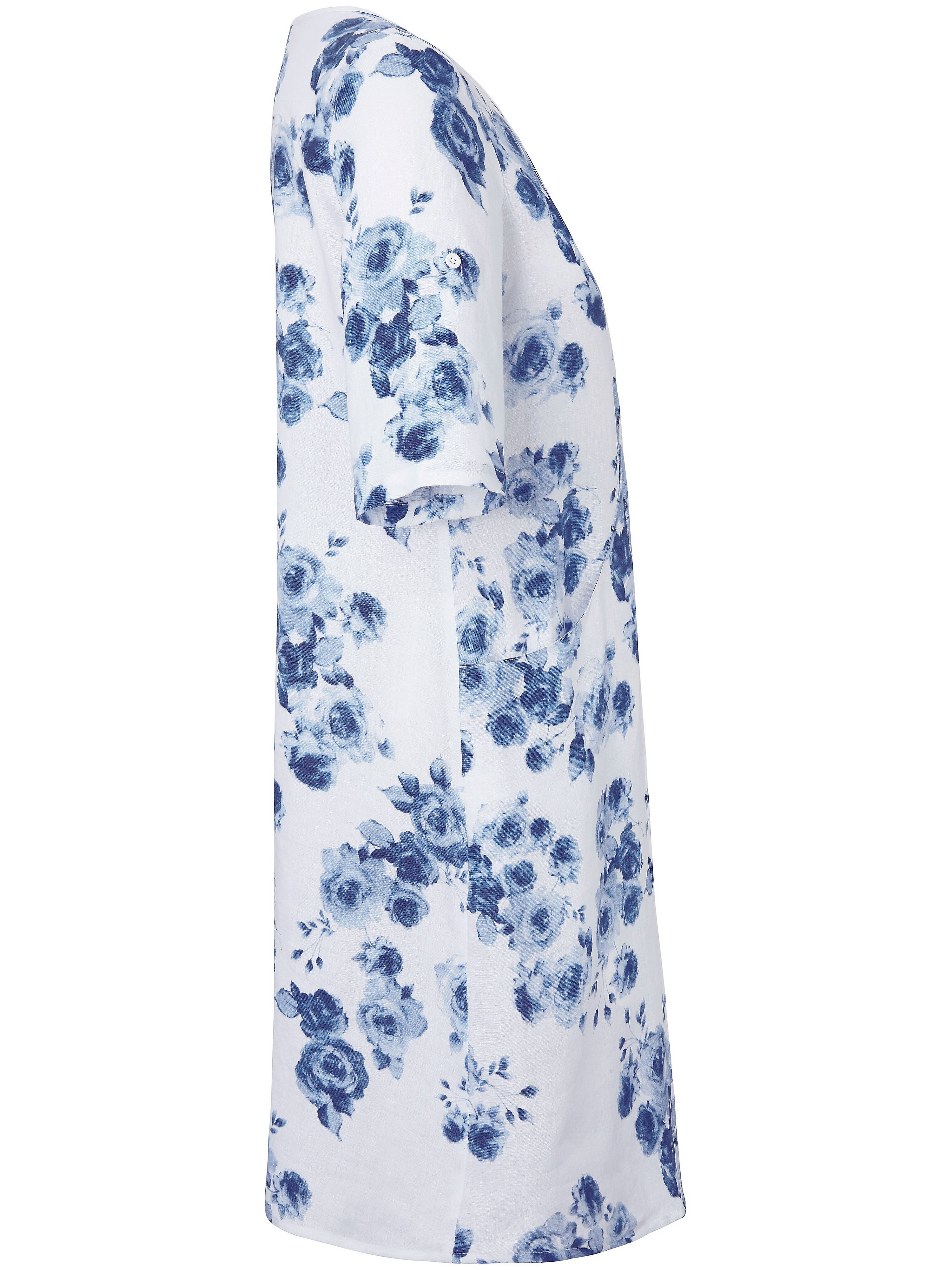 Kleid mit 3/4-Arm aus 100% Leinen