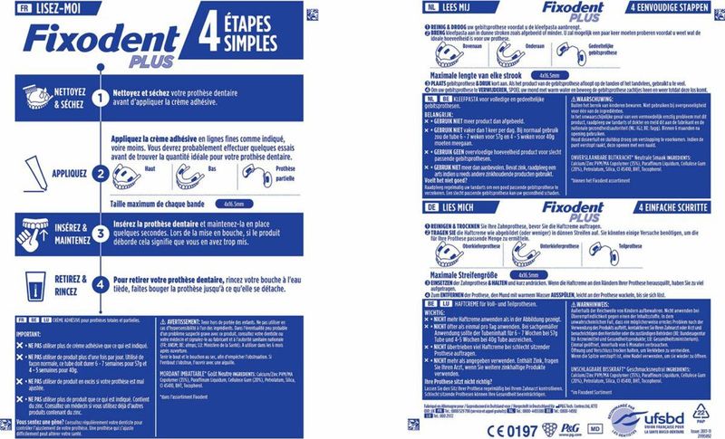 Fixodent - Kleefpasta Plus Dual Power - 40 Gram - Voor Kunstgebitten